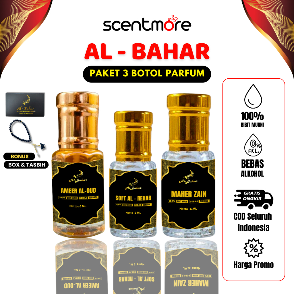 Parfum Shalat Al-Bahar 100% BIBIT MURNI NON ALKOHOL Minyak Wangi Ibadah Pria Dan Wanita Tahan 24 Jam