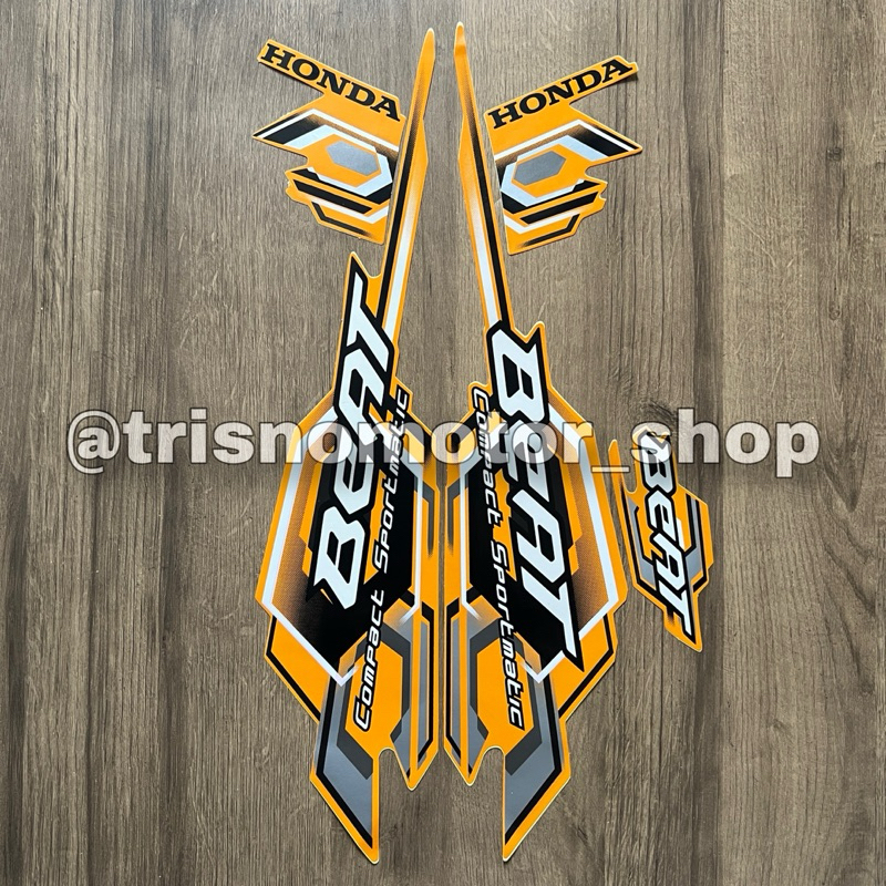 Striping Honda Beat Karbu standar 2008 warna oren orange | stiker beat karbu