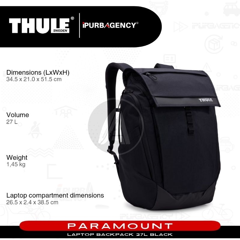 Tas Thule Paramount laptop backpack 27L - Black