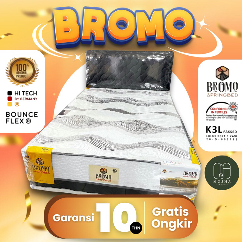 SPRINGBED MURAH SET KASUR TEMPAT TIDUR PUTIH BROMO BY MR COIL