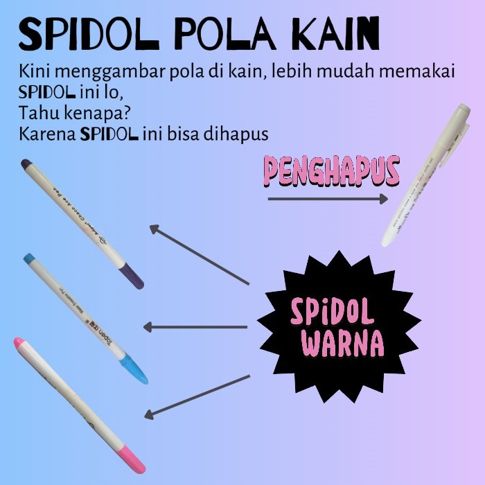 

Spidol Warna Pola Baju Kain bisa hapus kulit kain kertas leather jeans