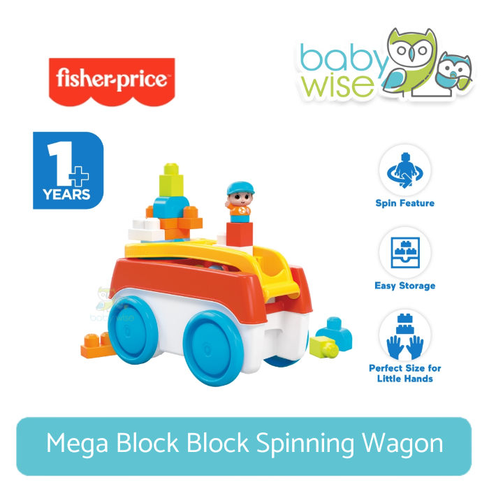 Mega Block Block Spinning Wagon - Mainan Balok Anak