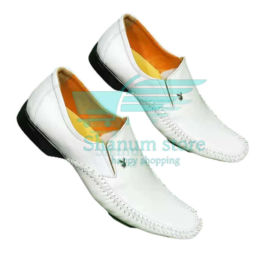 Sepatu formal pria Sepatu pantofel putih Sepatu pantofel playboy kulit asli sepatu pantopel pria