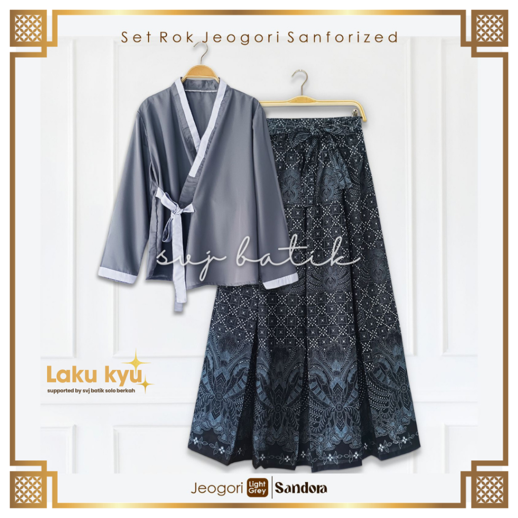 Setelan wanita modern kekinian batik one set rok hanbok korean katun full motif ori svj batik solo