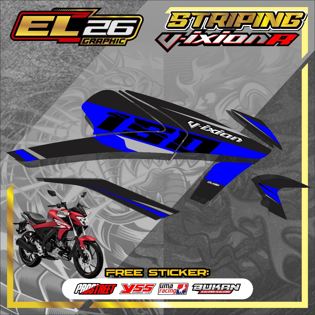 241 STRIPING STICKER YAMAHA VIXION R - STICKER YAMAHA VIXION R MOTIF RACING