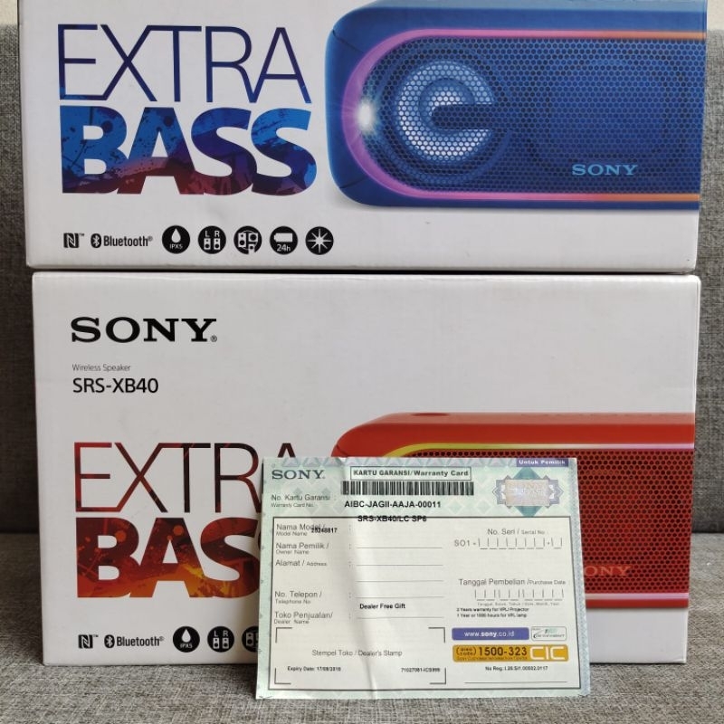 Sony SRS XB40 Speaker Bluetooth Portable Nfc Resmi Sony