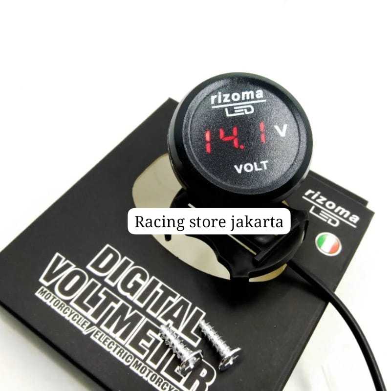 Digital Voltmeter bulat Pengukur Aki Bulat Rizoma LED Universal Motor