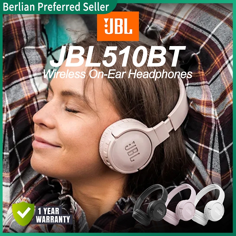 JBL Tune 510BT Gaming Headset Wireless On Ear Extra Bass Purebass Sound Bluetooth Mic 100% Original 