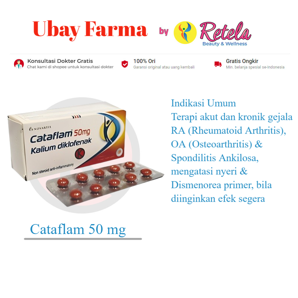 Cataflam 50 mg 10 Tablet / Anti Nyeri / Sakit Gigi