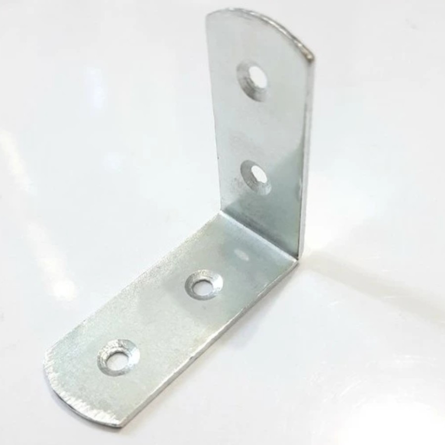 Siku ambalan L besi 5 cm x 2 cm oval plat bracket penyangga rak papan