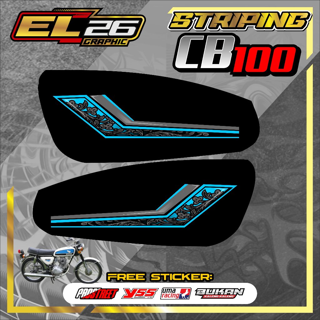 253 STRIPING STICKER HONDA CB 100 - STICKER HONDA CB 100 MOTIF BATIK