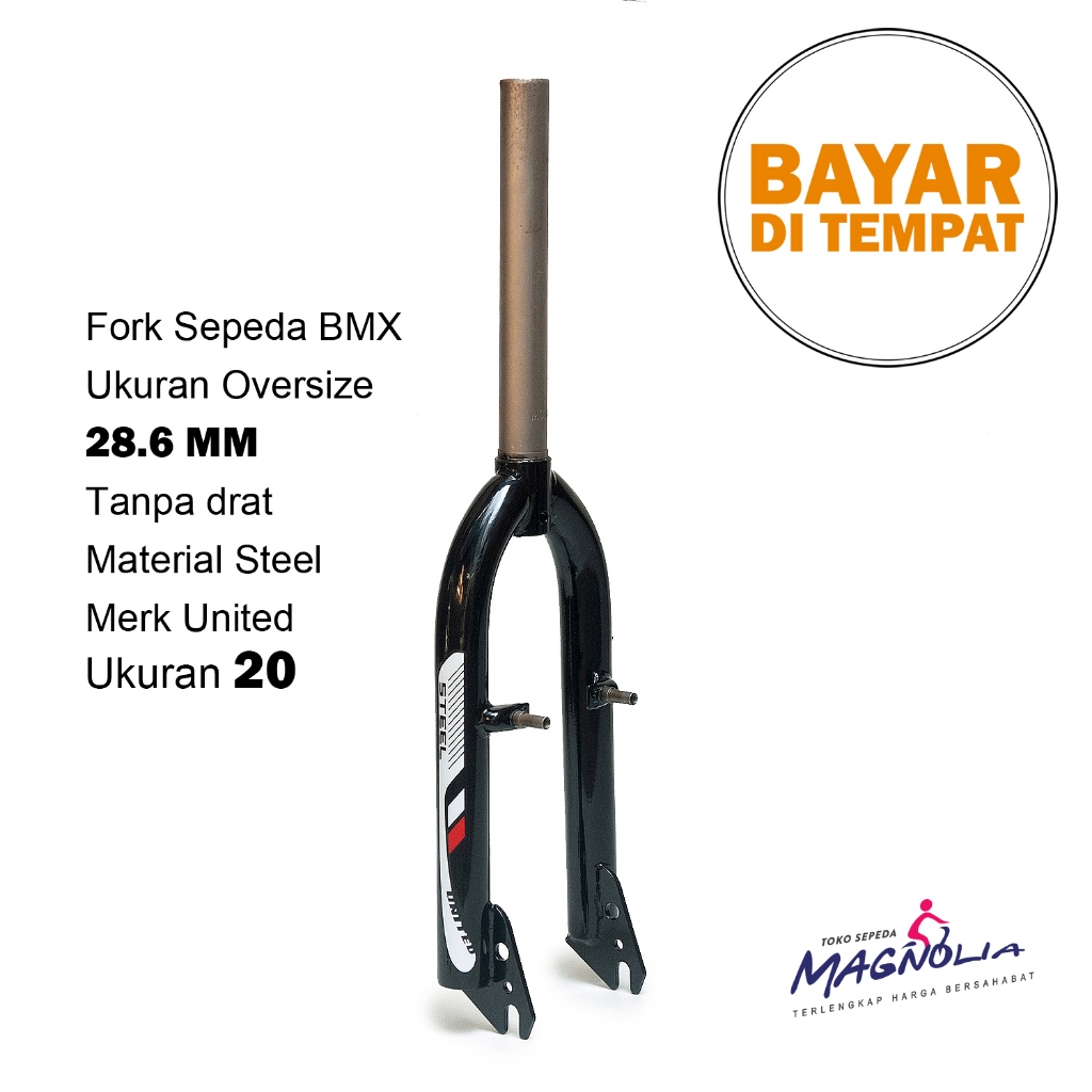Garpu Fork Sepeda BMX 20 United Steel Vbrake Tanpa Drat Oversize