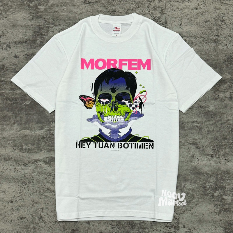 noov music merch Morfem - Hey Tuan Botimen Tshirt - White | Original Merchandise Kaos Pria