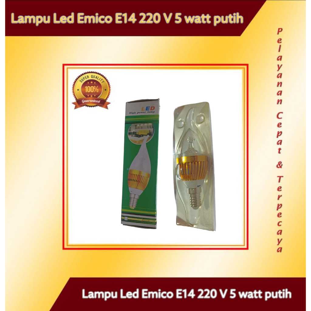 Lampu Led Emico  E14 220 V 5 watt putih