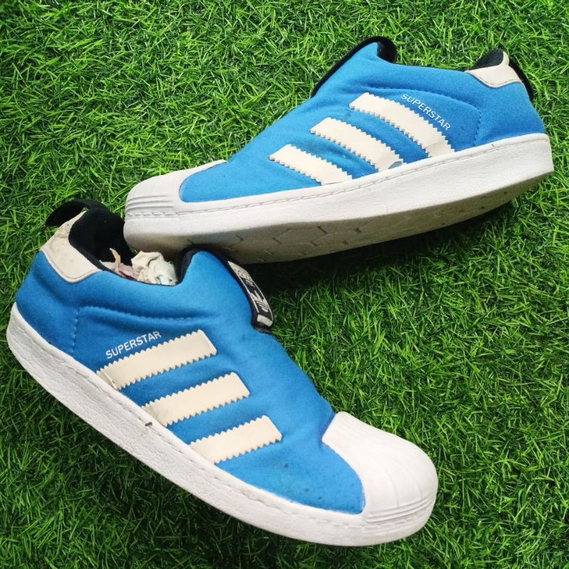 Sepatu anak Adidas Superstar biru Insole 21 [Preloved]