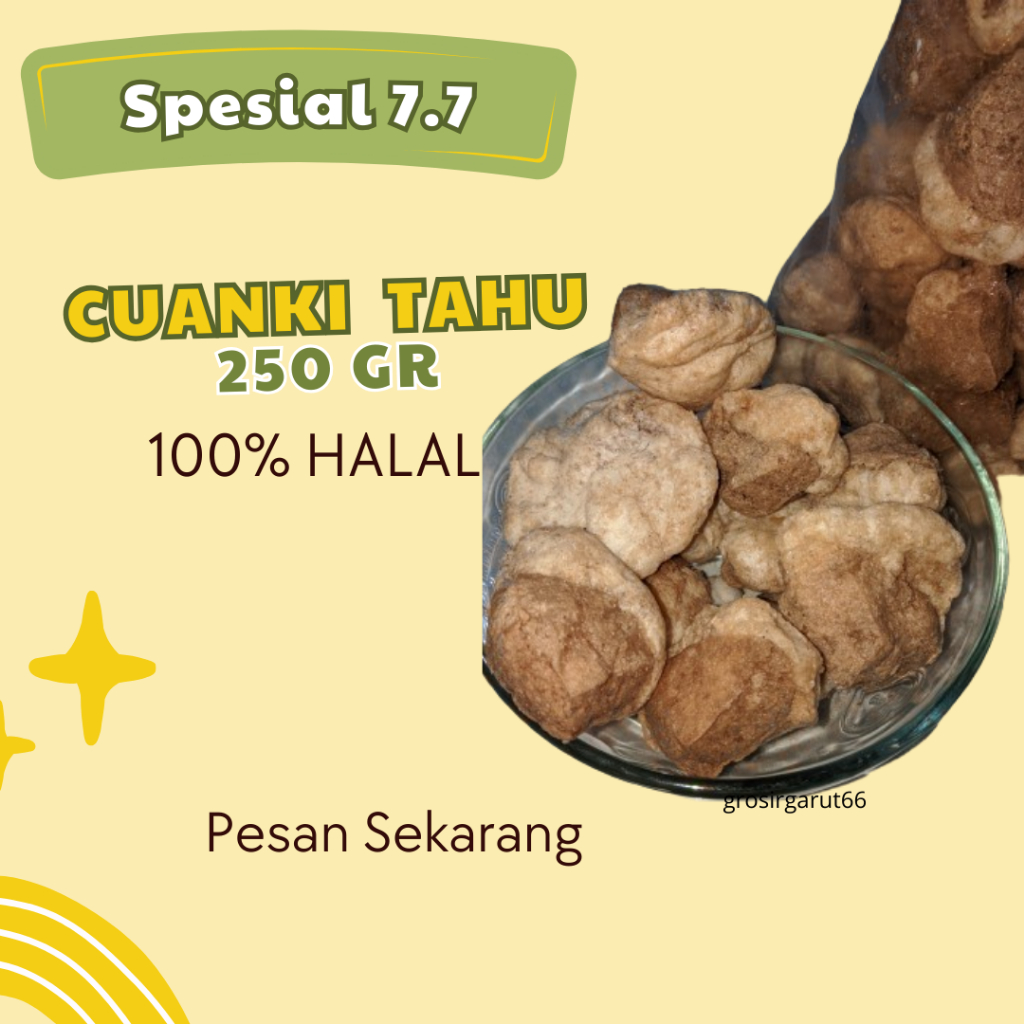 

Cuanki tahu kering / Cuankie tahu kering / Cuanki tahu kering 250gr