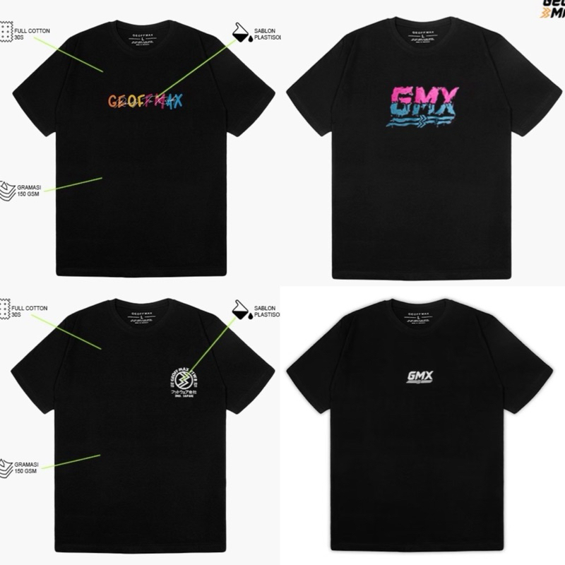 T-Shirt Geoff Max Original - Black Seris Cotton 30s | Kakkoi Black | Kaos Unisex | Original