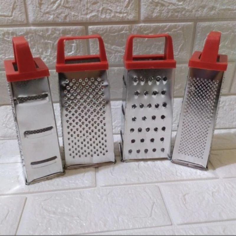 Parutan Menara 4 in 1 Stainless Steel Parut Penghalus Keju Kentang Wortel Singkong