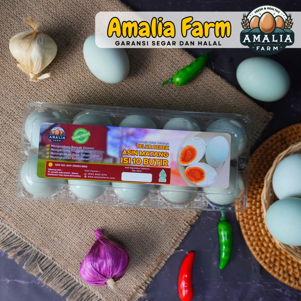 

Amalia Farm - Telur Bebek Asin Matang Premium Kemasan 10 Butir