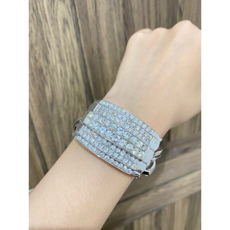 GELANG EMAS PUTIH375/8k NATURAL BERLIAN BANJAR10ct NA461