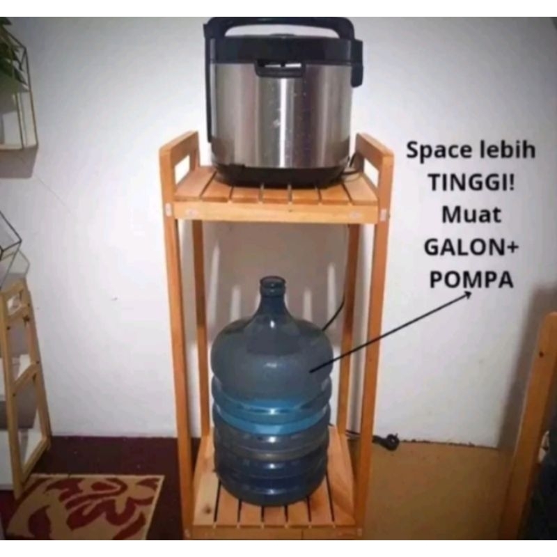 Rak galon/ meja galon dan magic com 2 tingkat