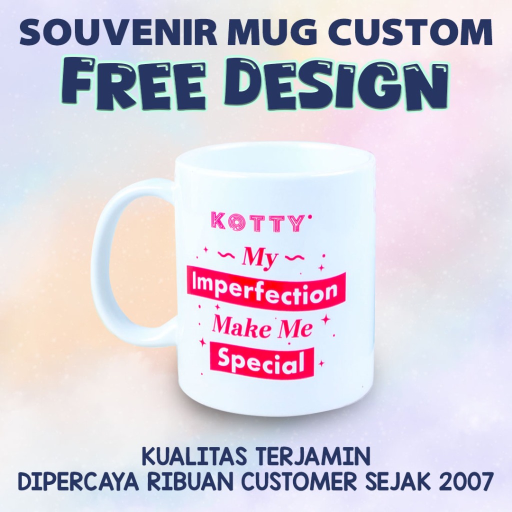 Souvenir Mug Custom / Mug Foto / Mug Hadiah Gratis Design Gratis Bubble Wrap