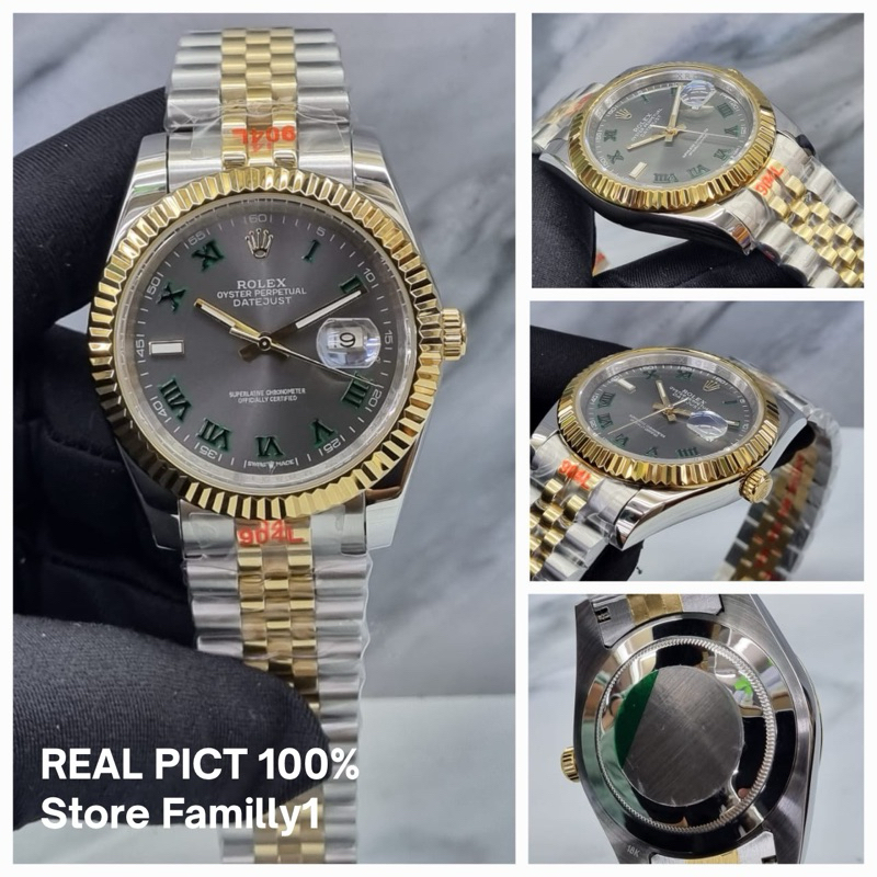 ROLEX DATEJUST WIMBLEDON AUTOMATIC SAPPHIRE JUBILEE STEEL YG BEST BODY SWISS 41MM FREE BOX ROLEX