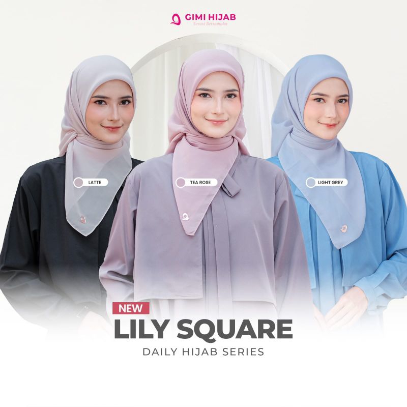Lily Hijab Square by Gimi Hijab/ hijab segi empat polos/