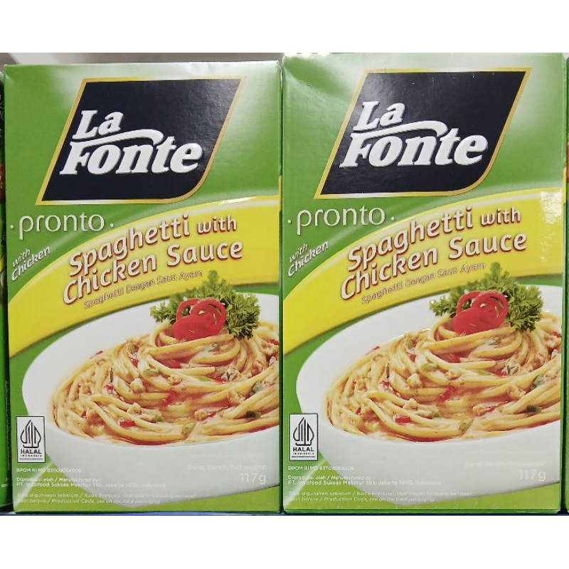 

Pasta LA FONTE Pronto Spaghetti With Chicken Sauce 117g - HM, HK