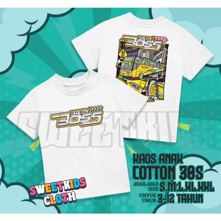 Kaos Anak Bus Mania Bus Baby Boss JB5 Basuri / Atasan Kaos Anak Bus Baby Bos Bus Basuri Busmania