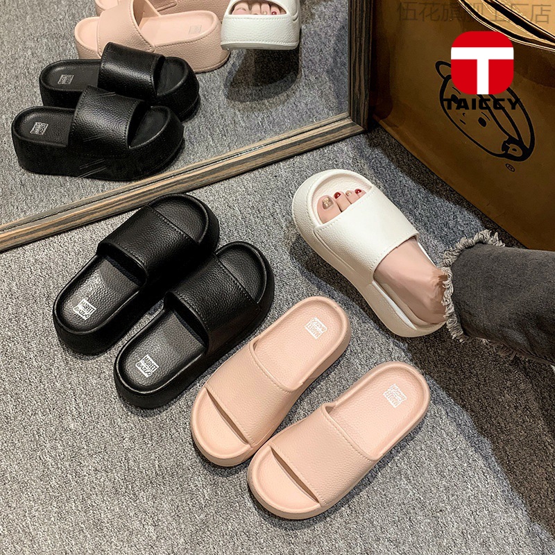 TAICCY Sandal Selop Wanita Wedges Sandal Karet Jelly Tebal Empuk Kekinian Korea Premium EVA Sendal