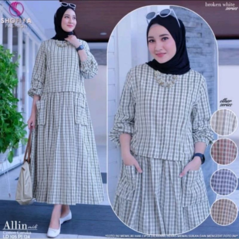 ALIN MIDI DRESS BAHAN KATUN HARUKA PREMIUM