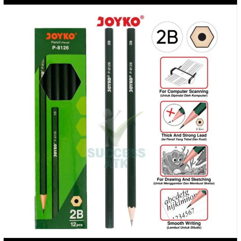 

Pensil Joyko 2B P-88 Hijau 12pcs (1pack)