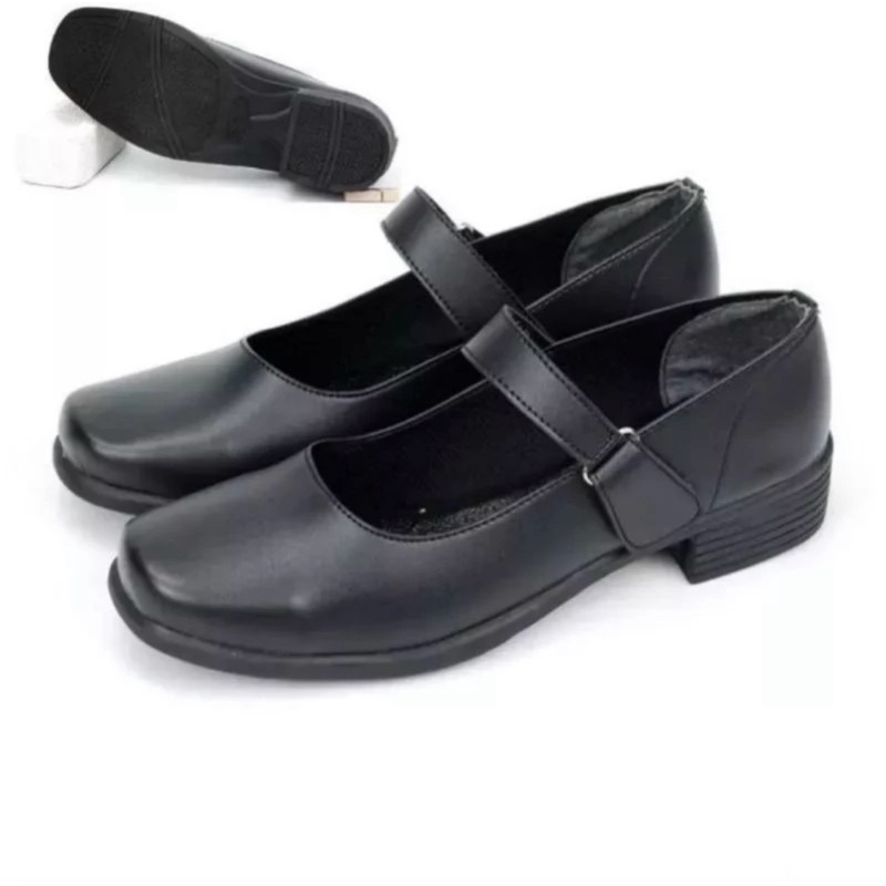 Sepatu Pantofel Wanita Sepatu Paskibra Wanita Hitam Hak 3 Cm