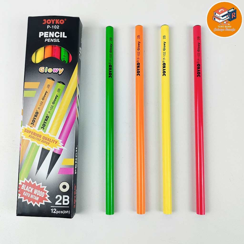 

Pencil 2B Pensil Joyko 1 BOX 12 PCS P-102 Glowy Terang