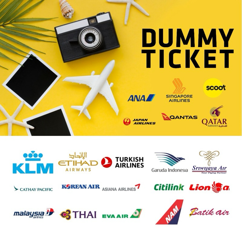 Dummy flight ticket