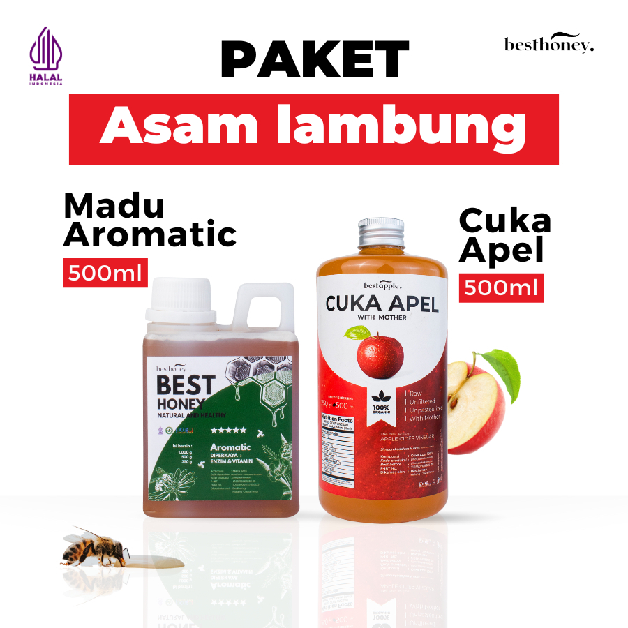 

Paket Bundling Diet Sehat - Paket Asam Lambung - Cuka Apel 500 ML dan Madu