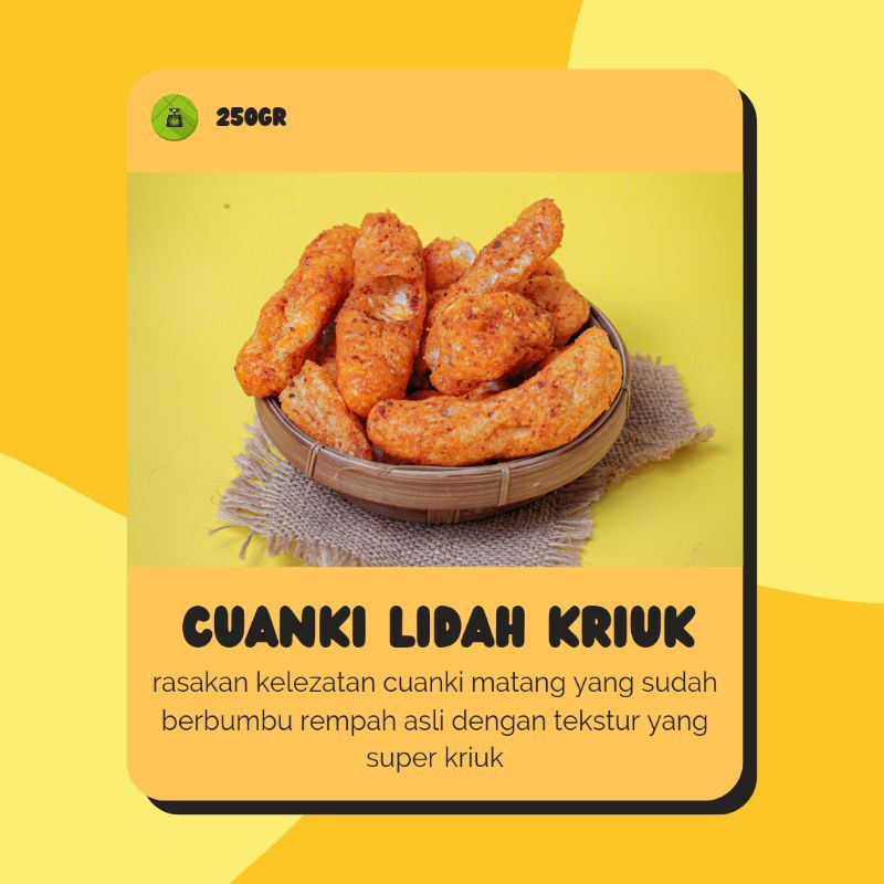 

DzakkirSnack-CUANKI LIDAH KRIUK / Batagor Kering siap makan 250gr ori pedas