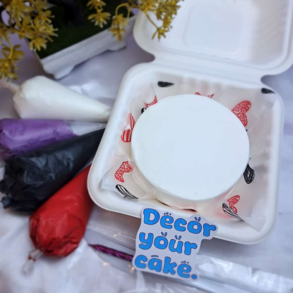 

Decor Your Cake - DIY bento cake polos digambar sendiri 10cm