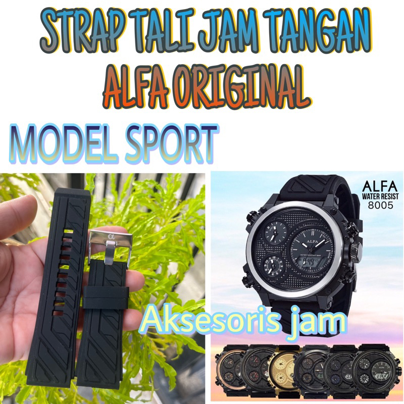 STRAP TALI JAM TANGAN ALFA ORIGINAL MODEL SPORT, pas dan bs lgsg dipasang