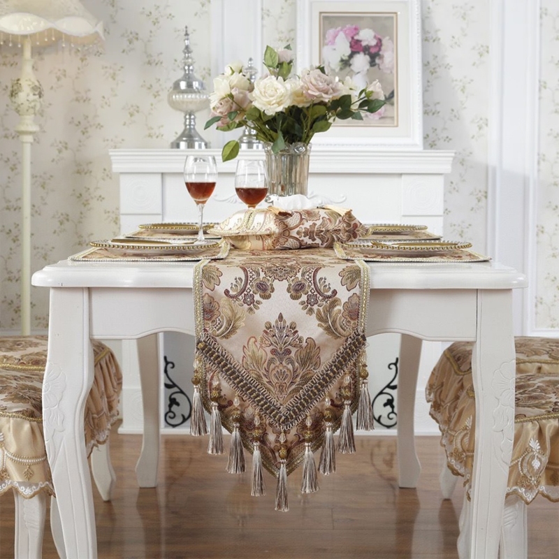 Tamu Table Runner Taplak Meja Tamu Panjang Taplak Meja Tengah Table Runner Desain Eropa Mewah Keraji