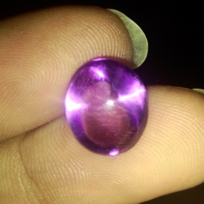 (AM044) BATU PERMATA NATURAL AMETHYST / KECUBUNG UNGU 5.38 CT + MEMO
