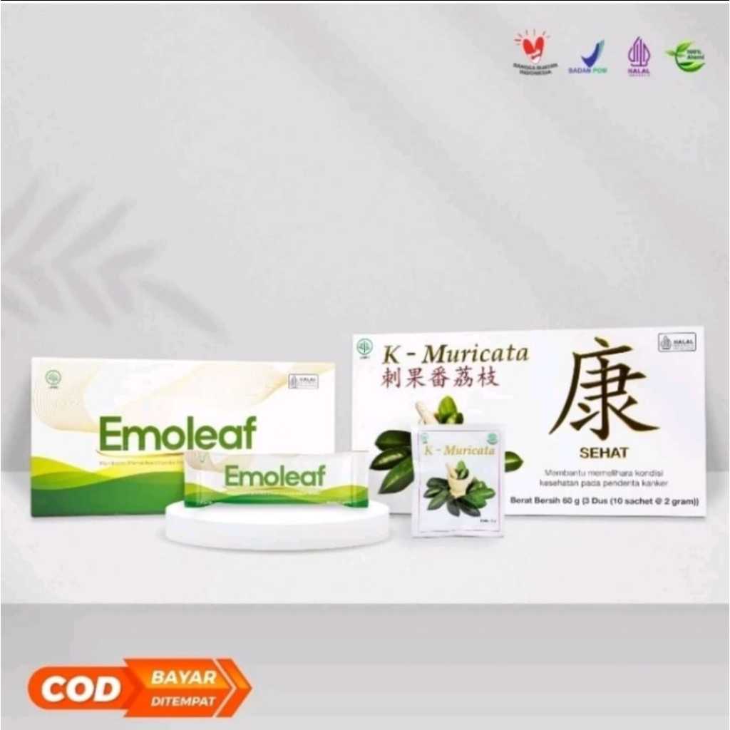 PAKET HERBAL EMOLEAF dan K MURICATA obat herbal Kanker dan Tumor ORIGINAL BPOM