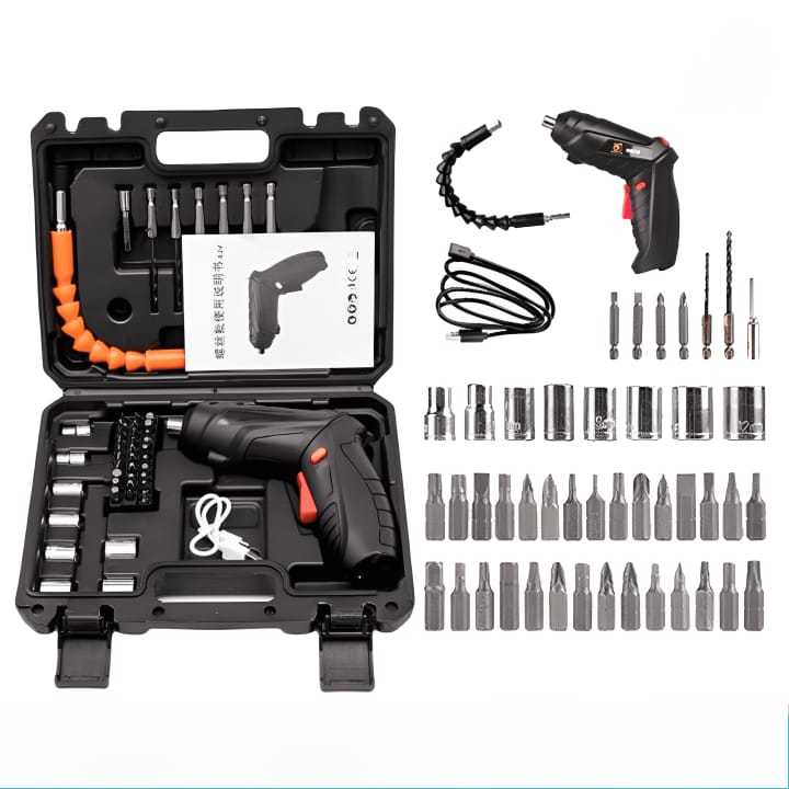 Mesin bor mini 48pcs set 4.2 screwdriver baterai bor serbaguna