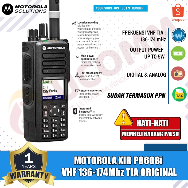 Motorola Xir P8668i XiR P8668i VHF Tia Digital Analog HT Motorola Ori