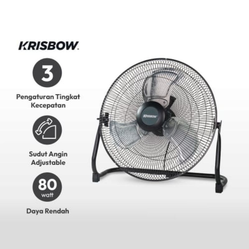 Krisbow Kipas Angin Industrial Table Fan 40 Cm 80 W 16 Inch Kipas Angin Besi Tornado 16 Inch