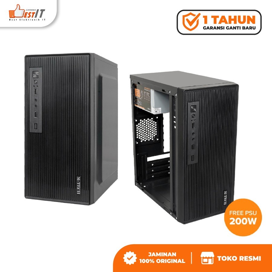 PC Case with PSU ATX 200W Casing PC Komputer H1