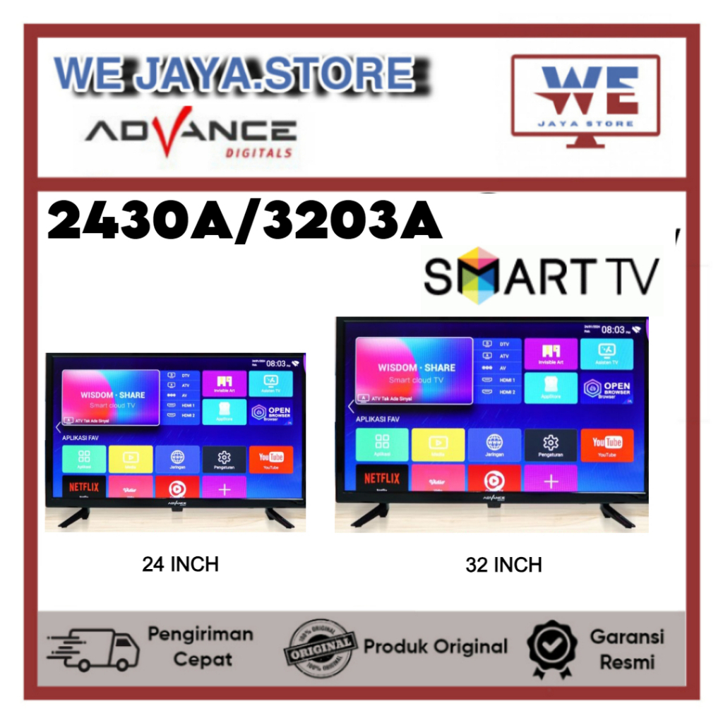 TV LED ADVANCE SMART ANDROID TV 2430A 24INCH/ 3203A 32INCH