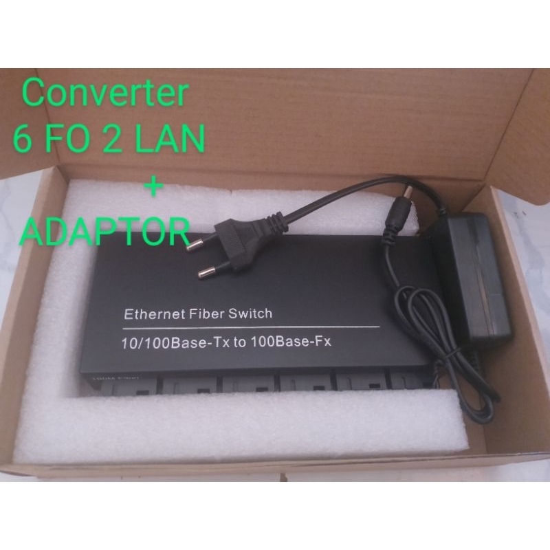 MEDIA CONVERTER 6 FO 2 LAN + ADAPTOR