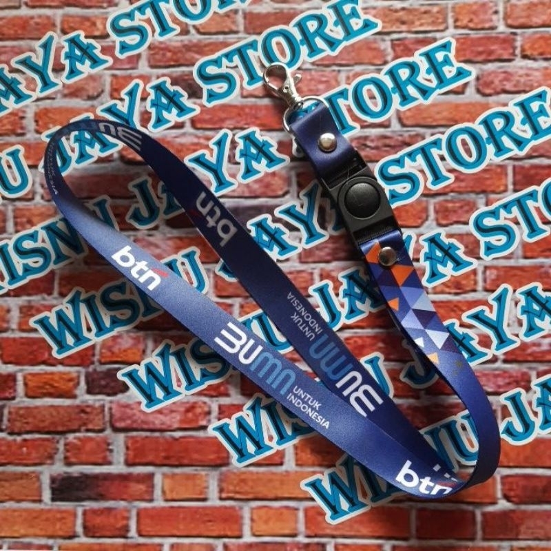 lanyard tali idcard layer tali gantungan BTN biru BUMN terbaru